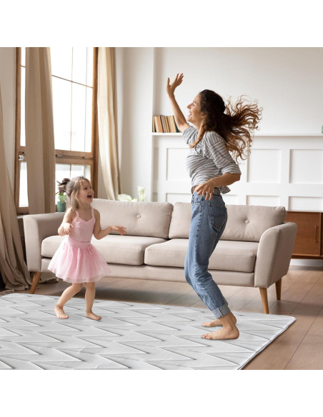 Alfombra de Juego Biloban 180x150 cm Antideslizante Gris