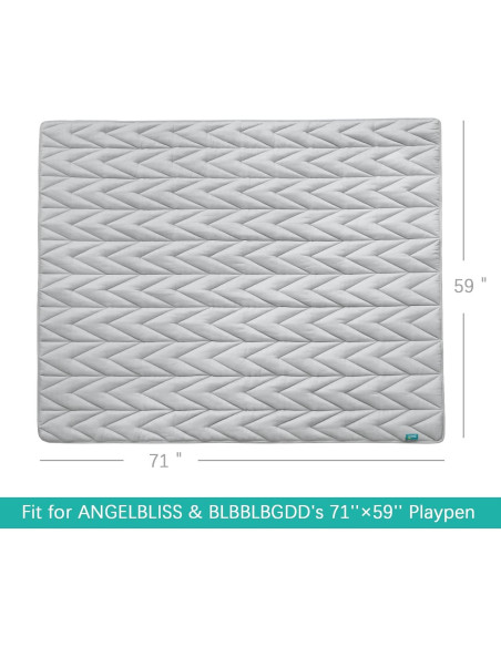 Alfombra de Juego Biloban 180x150 cm Antideslizante Gris