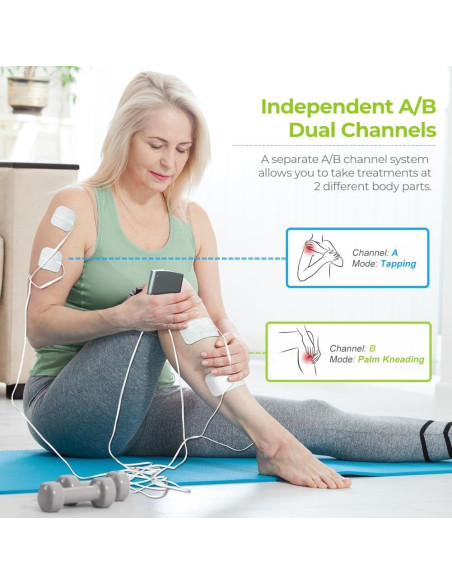 AUVON Estimulador Muscular TENS Doble Canal 20 Modos