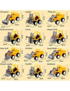 Juguetes de Camiones de Construcción Sosation 36 Pcs Mini 2