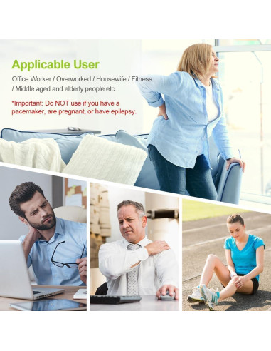 AUVON Estimulador Muscular TENS Doble Canal 20 Modos