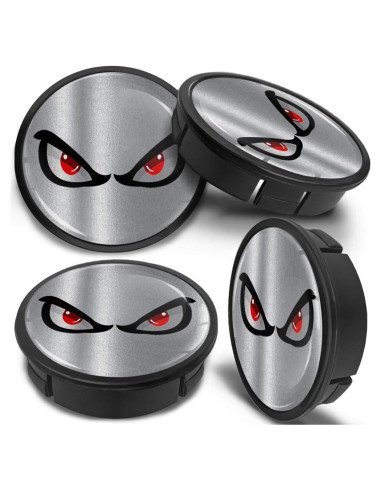 4 Tapas de Centro de Rueda SkinoEu 60mm Negro Plateado