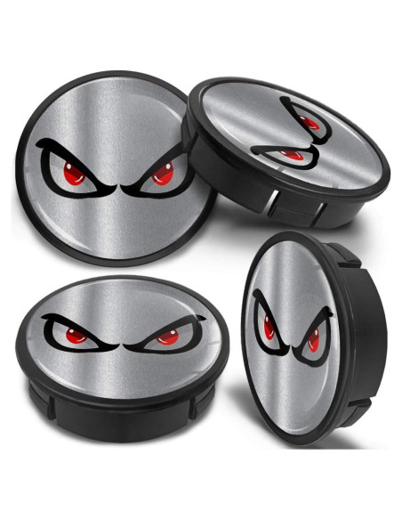 4 Tapas de Centro de Rueda SkinoEu 60mm Negro Plateado