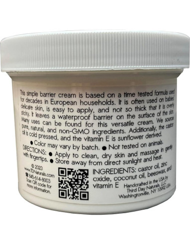 Crema Barrera Natural TD Naturals 127.6 g - Sin Fragancia