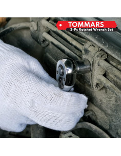 Juego de Llaves de Carraca TOMMARS 3 Piezas 72 Dientes 2