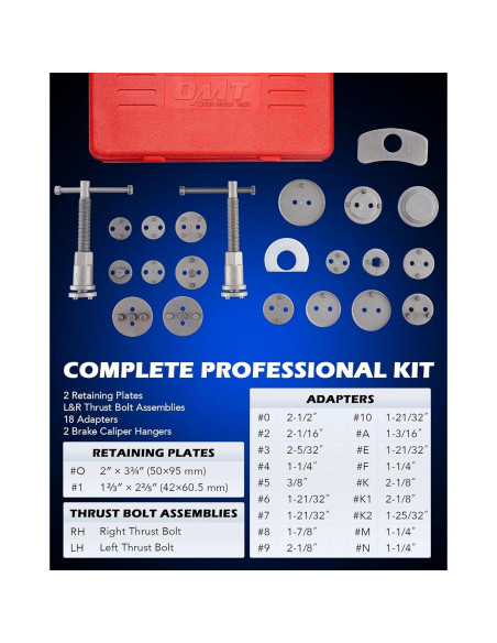 Juego de Herramientas para Caliper de Freno Orion 24 Pzas