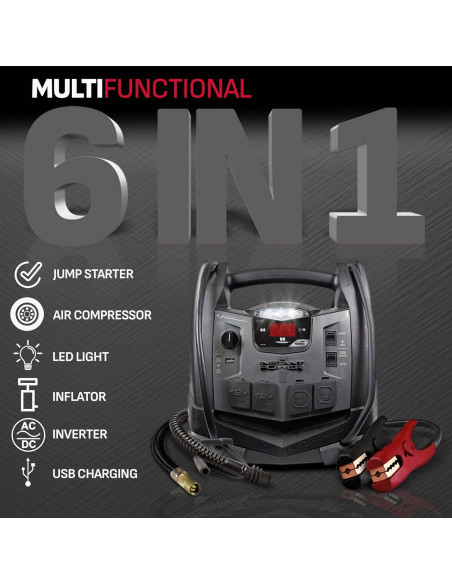 Arrancador de Salto Schumacher SJ1332 1200A 6 en 1 Portátil