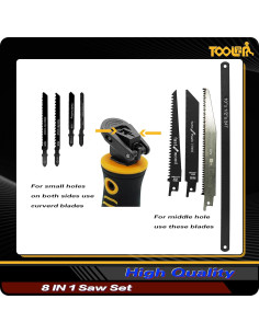 Sierra de Mano TOOLAN 8 en 1 para Yeso y Madera 2