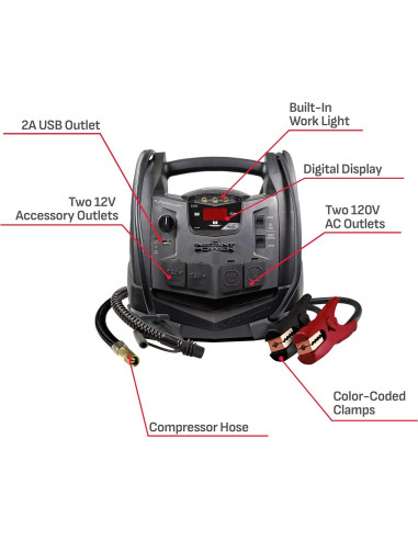 Arrancador de Salto Schumacher SJ1332 1200A 6 en 1 Portátil