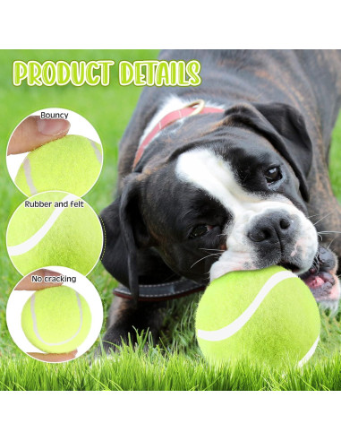 Hanaive 20 Pelotas de Tenis para Perros 5 cm Juguetes de Goma