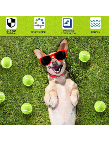 Hanaive 20 Pelotas de Tenis para Perros 5 cm Juguetes de Goma