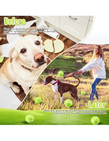 Hanaive 20 Pelotas de Tenis para Perros 5 cm Juguetes de Goma