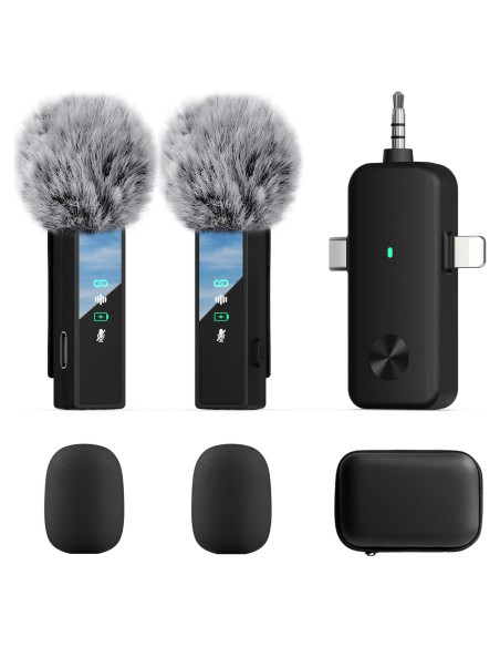 Micrófono Lavalier Inalámbrico BILIWAL J5 3 en 1 USB-C