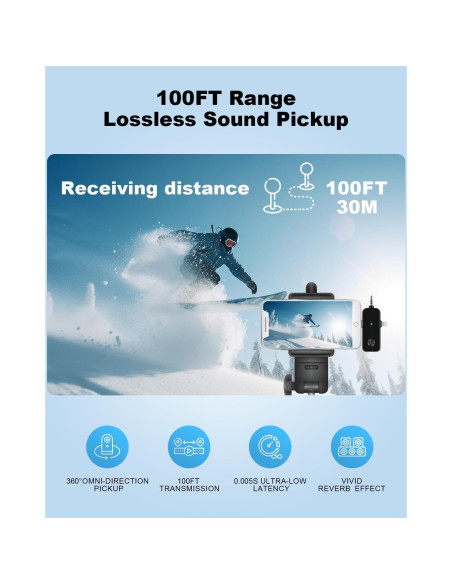 Micrófono Lavalier Inalámbrico BILIWAL J5 3 en 1 USB-C