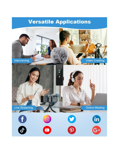 Micrófono Lavalier Inalámbrico BILIWAL J5 3 en 1 USB-C