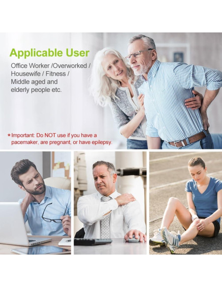 AUVON Estimulador Muscular TENS 24 Modos 8 Almohadillas