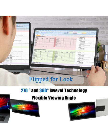 Extensor de Pantalla Iryreafer 14.1" FHD 1080P USB-C/HDMI