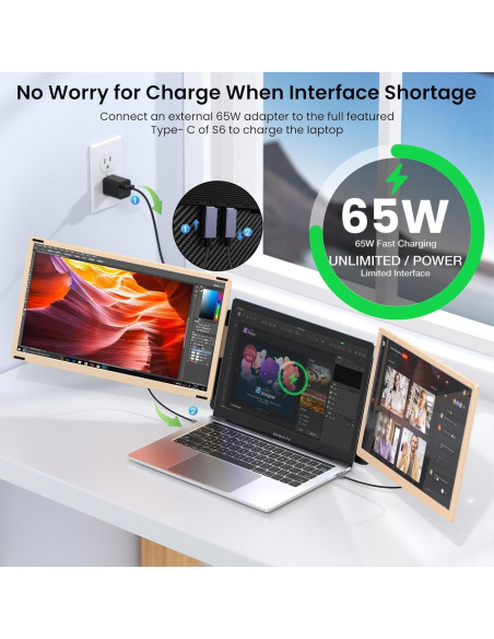 Extensor de Pantalla Portátil Leudaich 15.6" FHD 1080P DIY