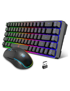Combo Teclado y Ratón Inalámbrico Snpurdiri 60% LED RGB