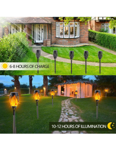 Albelt 12 Luces Solares Exteriores con Llama Parpadeante 2
