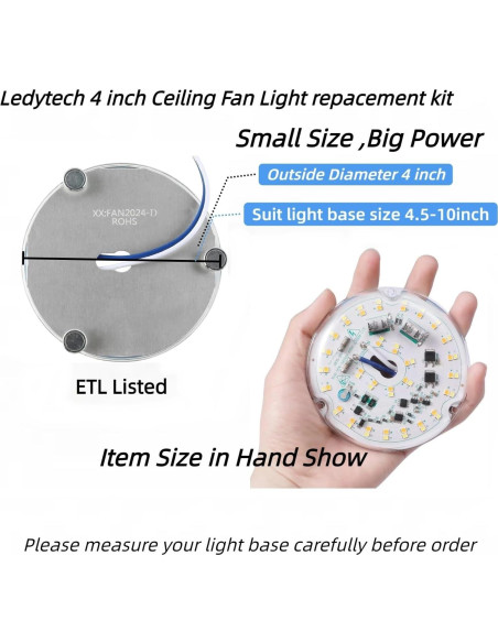 Kit Luz LED Retrofit 10cm Ledytech 18W Regulable 2200LM