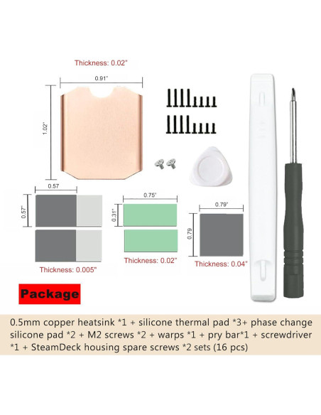 Disipador Térmico Awxlumv M.2 2230 para Steam Deck