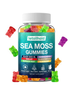 Gomitas de Musgo Marino Orgánico Letollhold - 60 Unidades con Ashwagandha y Fucus