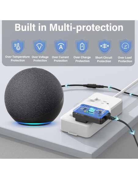 Cargador 18V HIENADTOR para Echo 3ra y 4ta Gen, Show 8