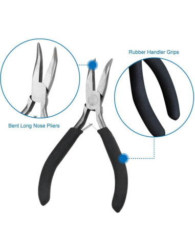 Anezus Kit de Anillas de Salto y Alicates 1200 Piezas Plata