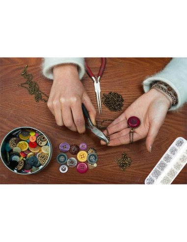 Anezus Kit de Anillas de Salto y Alicates 1200 Piezas Plata