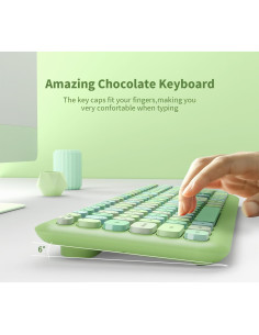 Combo Teclado y Ratón Inalámbrico Vssoplor Verde Retro 2