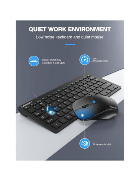 Combo Teclado y Ratón Inalámbrico TECKNET X315 Negro
