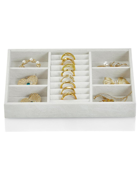 Bandeja de Joyería Vlando 6 Rejillas Organizador Blanco