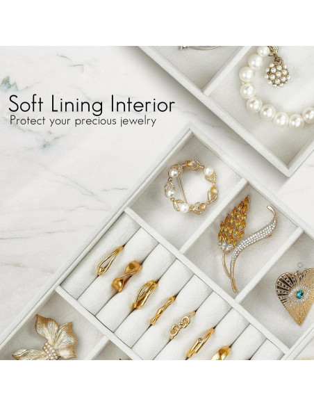 Bandeja de Joyería Vlando 6 Rejillas Organizador Blanco