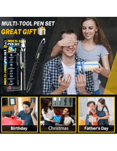 Bolígrafo Multi-Herramienta NADRQQE 9 en 1 Negro 2
