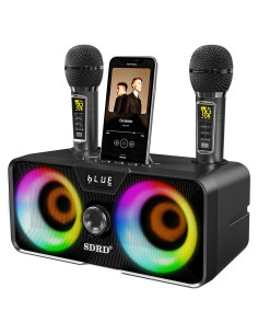 Máquina de Karaoke LSMOEO SD-317 con 2 Micrófonos UHF