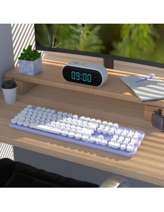 Teclado Inalámbrico UBOTIE Retro Multicolor para PC y Móvil 2