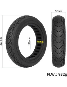 Neumático Sólido Panal 10 x 5.08 cm ZAITUO FWLT-2125 2