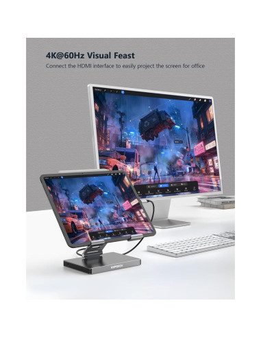 Soporte Hub USB C NXPGKEA 8 en 1 para iPad Pro 4K 60Hz