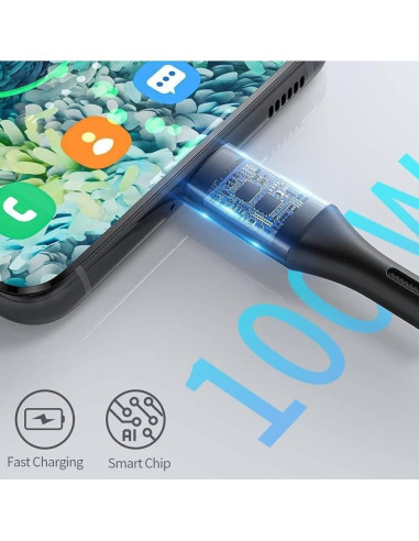 Cable BoxWave USB-C a USB-C 100W 1m para GPD Win 4