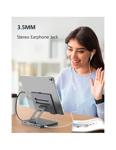 Soporte Hub USB C NXPGKEA 8 en 1 para iPad Pro 4K 60Hz