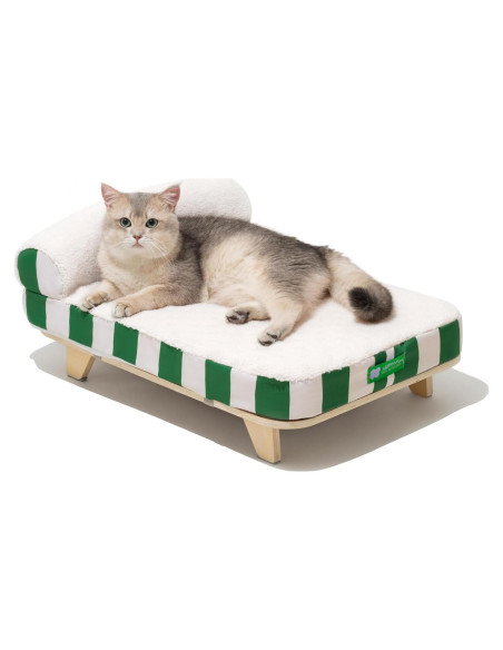 Sofá Elevado para Gatos MEWOOFUN Ortopédico Verde 43x32cm
