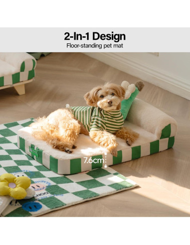 Sofá Elevado para Gatos MEWOOFUN Ortopédico Verde 43x32cm