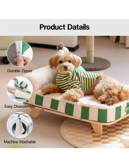 Sofá Elevado para Gatos MEWOOFUN Ortopédico Verde 43x32cm