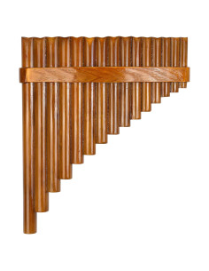 Flauta Pan 15 Tubos Marrón Clave G Afinable Instrumento