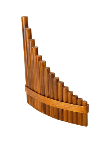 Flauta Pan 15 Tubos Marrón Clave G Afinable Instrumento