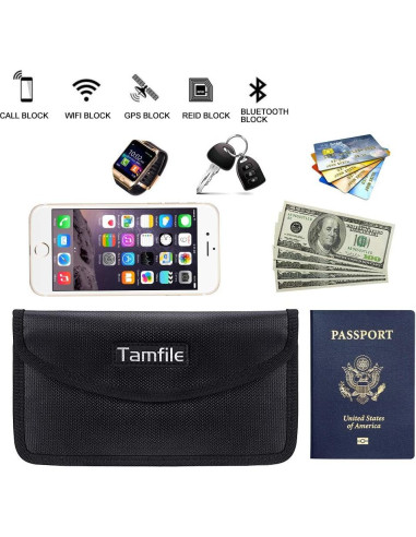 Bolsa Faraday Tamfile a Prueba de Fuego 21.5x11.4cm Negra