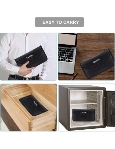 Bolsa Faraday Tamfile a Prueba de Fuego 21.5x11.4cm Negra