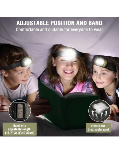 Linterna Frontal LED EverBrite Verde Recargable 6 Modos