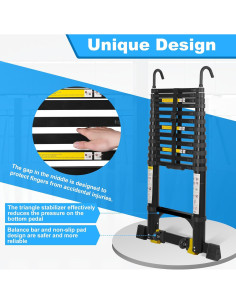 Escalera Telescópica Wolec 3.81 m Aluminio con Ruedas 2